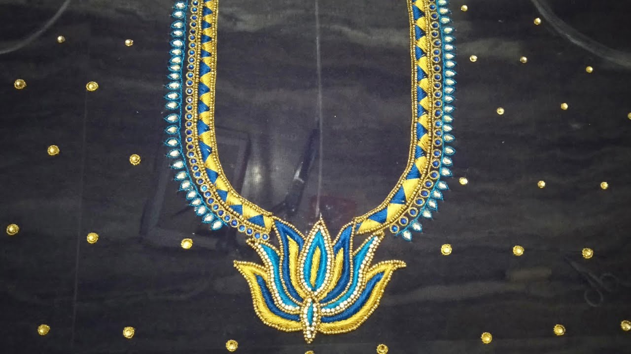 Maggam work flower design YouTube