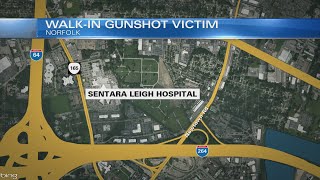Norfolk - Gunshot victim arrives at hospital