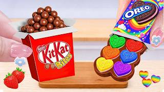 קישוט עוגת קשת קטנה ASMR מדהים עוגת קשת שוקולד KitKat ו-OREO