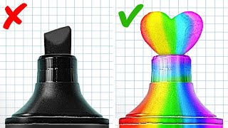Astuces et créations Arc-en-ciel Populaires que Tous les Étudiants Adoreront 😍🤩 screenshot 3