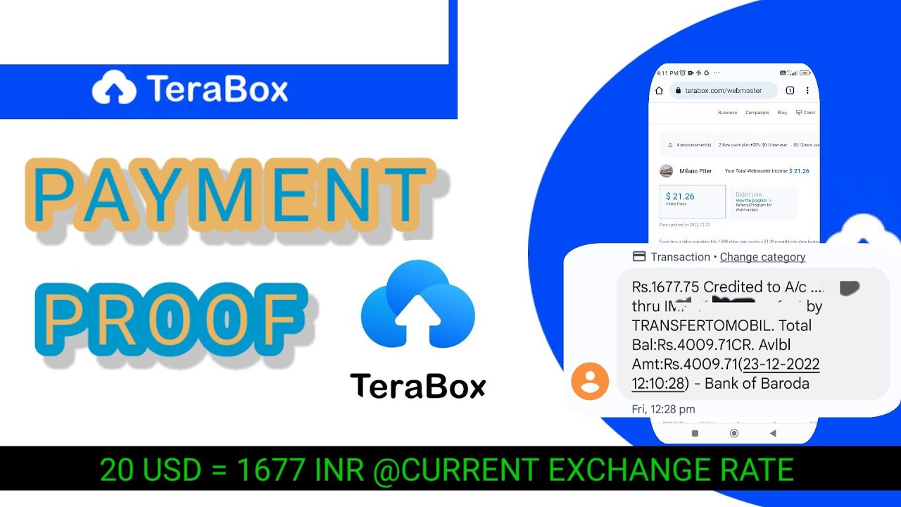 Terabox application Payment Proof | Terabox Website Se 20 dollar ka Withdraw Kese kare in hindi