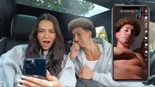 REACTING TO MY HUSBANDS TIKTOKS!! *HE'S DOING TOO MUCH*