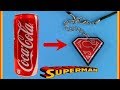 DIY Upcycled Superman Necklace using a Coca-Cola Can