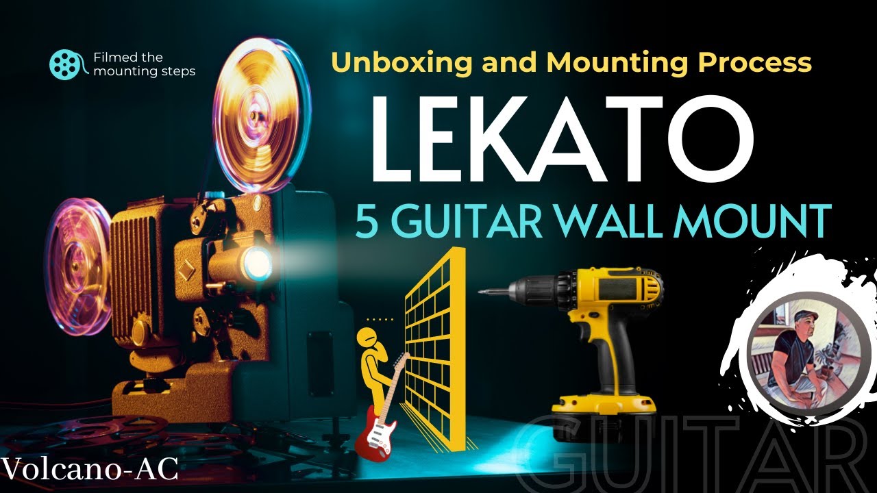 Lekato 5-guitar guitar wall mount hanger: unboxing and installation  process. 