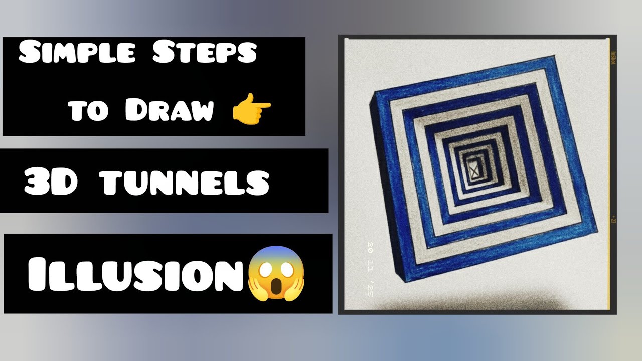 Simple Steps to Draw a 3D Tunnel Illusion