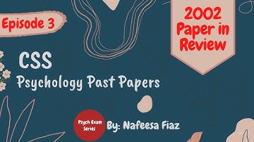 Solved MCQS of Psychology: CSS (2002 Paper II)