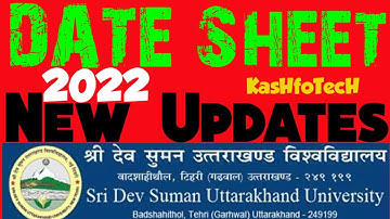 SDSUV Examination Schedule | Date Sheet of Sri Dev Suman Uttarakhand University
