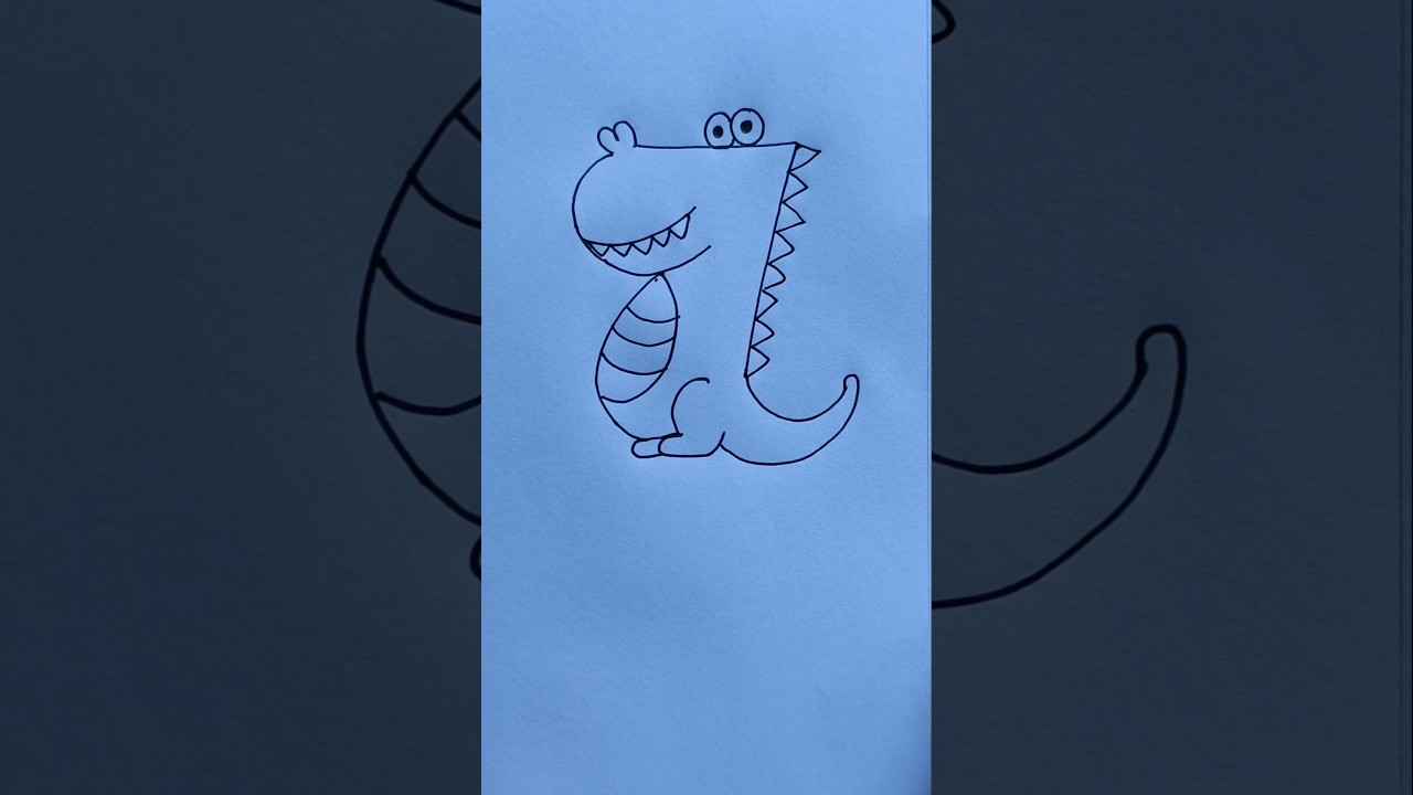 Dinosaur Drawing For Kids 🦕🦕🦕 | Cute Dinosaur | Dinosaur Cartoon Drawing 