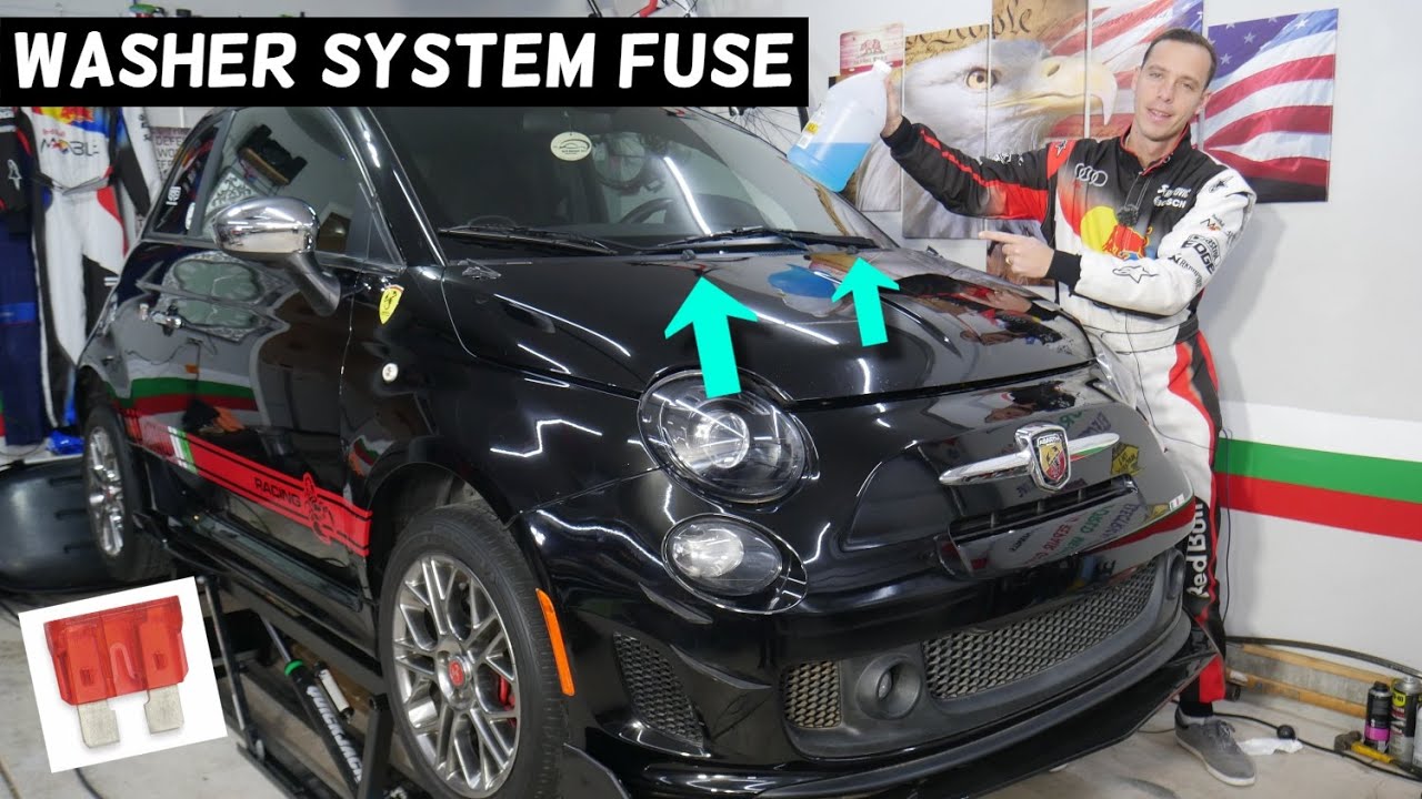 FIAT 500 WINDSHIELD WASHER PUMP FUSE LOCATION REPLACEMENT, REAR WINDOW