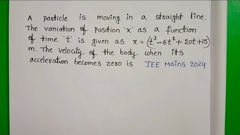 A particle is moving in a straight line.The variation of position x as a function of time is given