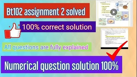 Bt102 assignment 2 100% correct solution | numerical question solved #vu #100%correct