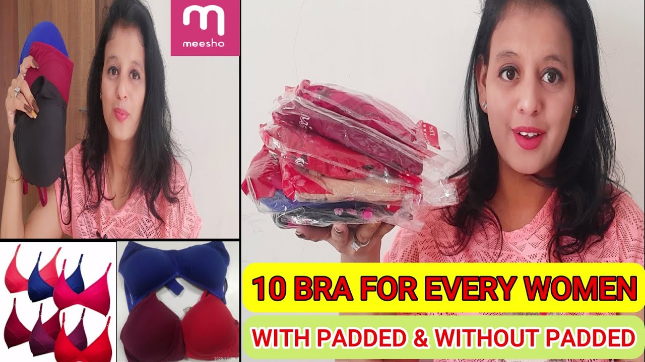 Meesho Lingerie Haul, Padded or unpadeed Bra, undergarments haul, meesho  bra haul in hindi