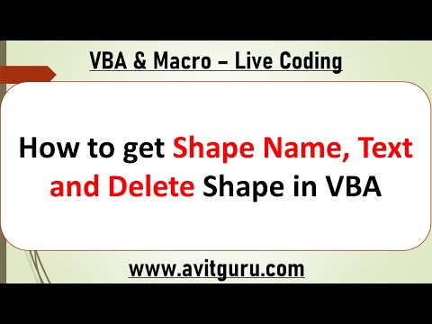 Update New How to get Shape Name, Text and Delete Shape in VBA