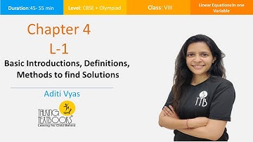 L-1 Introduction | Linear Eq.  in One Variable Class 8 | Aditi Vyas | TTB