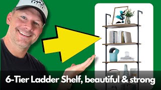 ODK 6-Tier Ladder Open Shelf furniture (industrial rustic brown) review