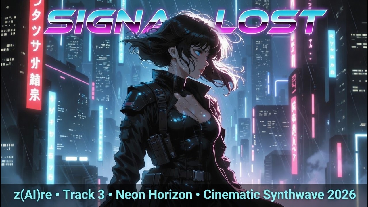 Signal Lost 🌑 z(AI)re | Cinematic Synthwave 2026 (Track 3 - Neon Horizons Album)