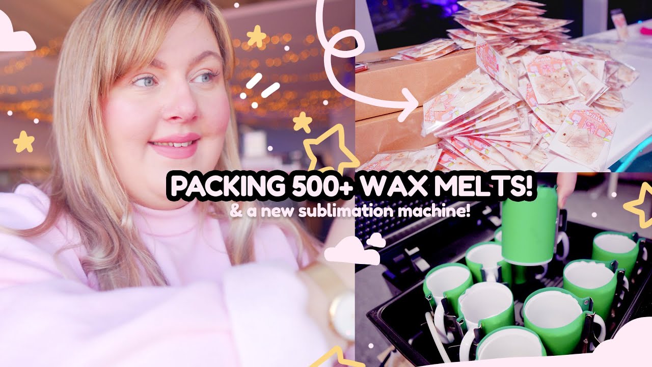 STUDIO VLOG 🌱 PACKING 500+ WAX MELTS & A NEW SUBLIMATION MACHINE!
