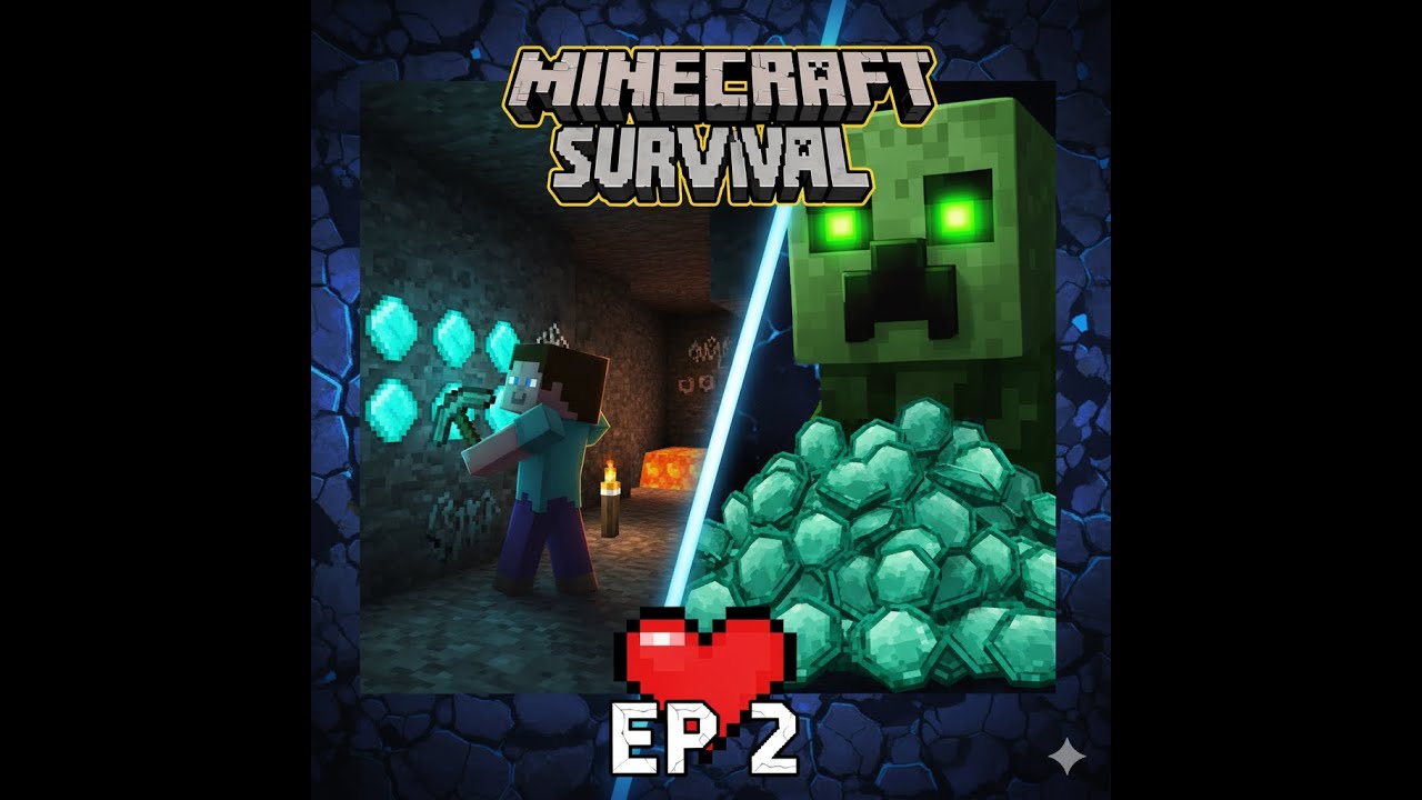 Minecraft Survival | E2 I found diamonds BUT... - YouTube
