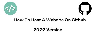 How host a website on GitHub 2022