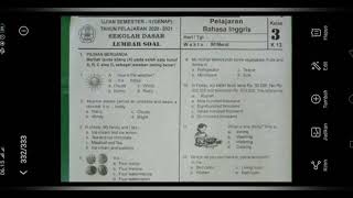 SOAL BAHASA INGGRIS KELAS 3 SD (KURIKULUM 2014) SEMESTER 2 DAN JAWABAN