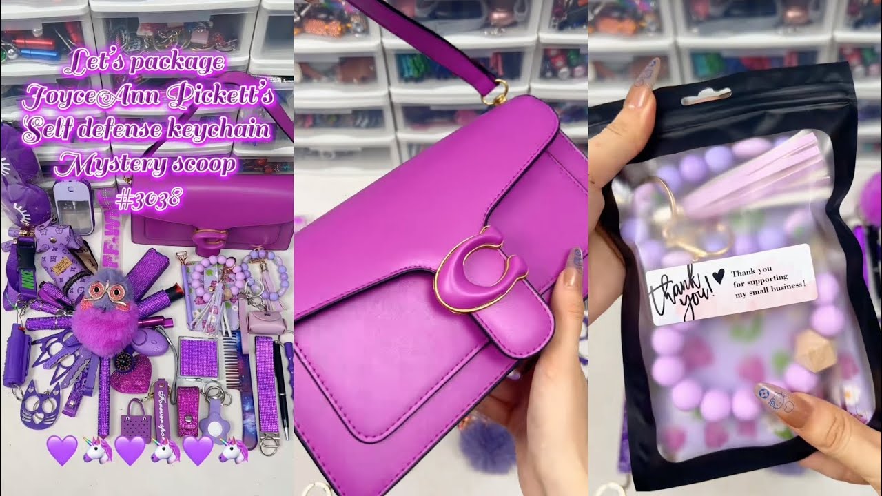 Purple💜 Big 40 Scoop packing order| Satisfying ASMR| Selfdefense and Cutebags❣️