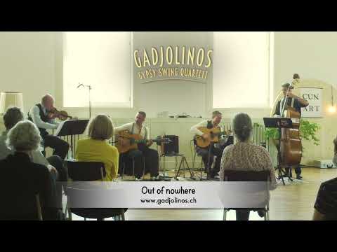 Video thumbnail: Out Of Nowhere - Gadjolinos Gypsy Swing Quartet - Live in Trun, 30. 5. 2021