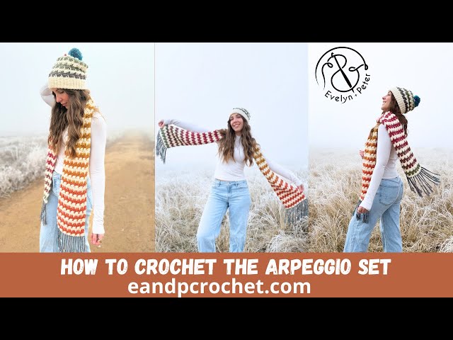 How To Crochet A Beanie And Scarf- The Arpeggio Set - YouTube