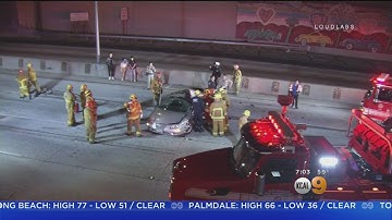 Violent Crash Causes 101 Freeway To Close In DTLA For Several Hours