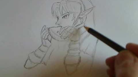 How to draw Link with Ocarina - Ocarina of Time