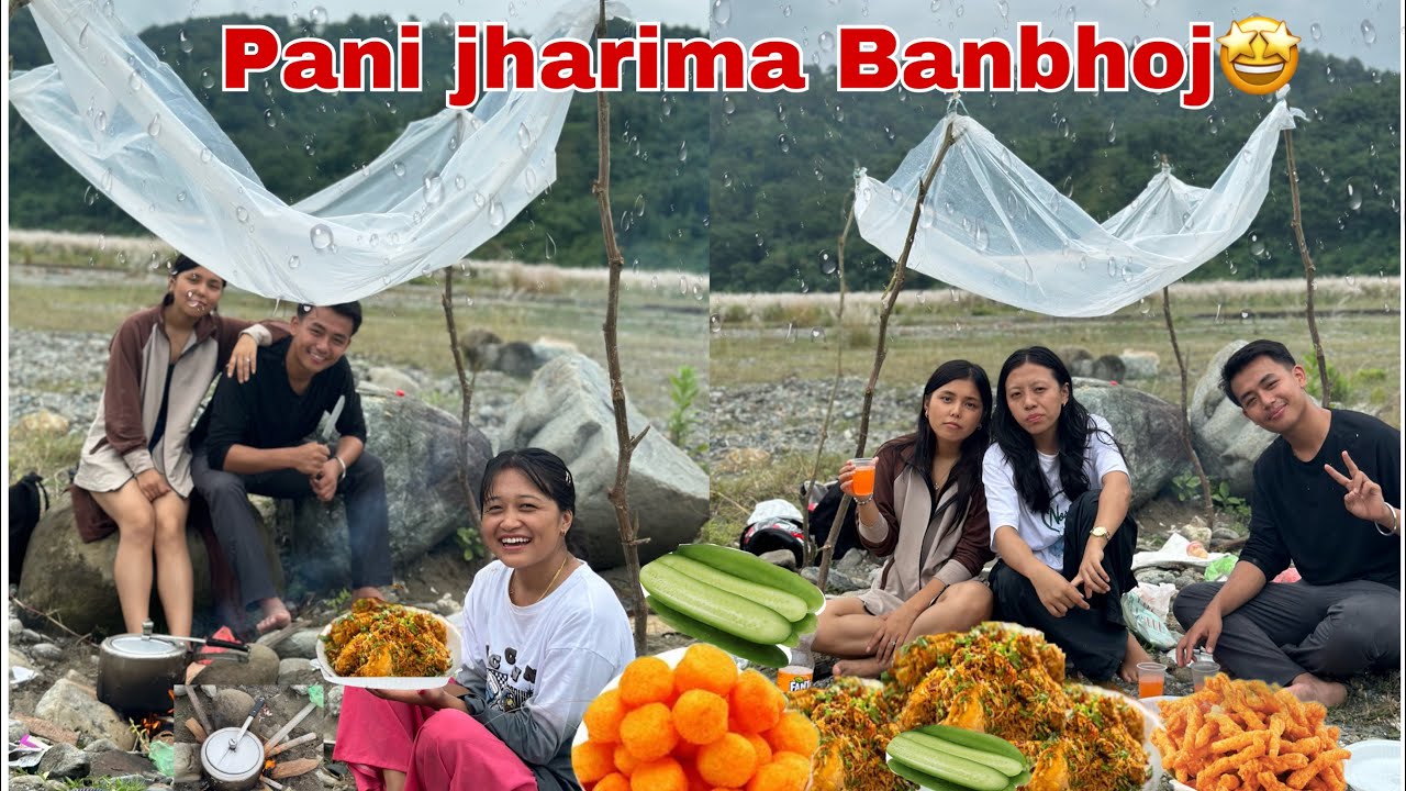 First time Survival in jungle Rainy Day🥲❤️ || Cooking Chicken Biryani in khola❤️ || Daily vlog🍀