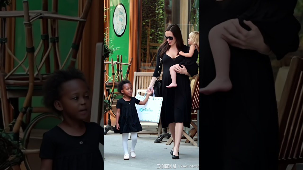 Angelina Jolie Walks with Her