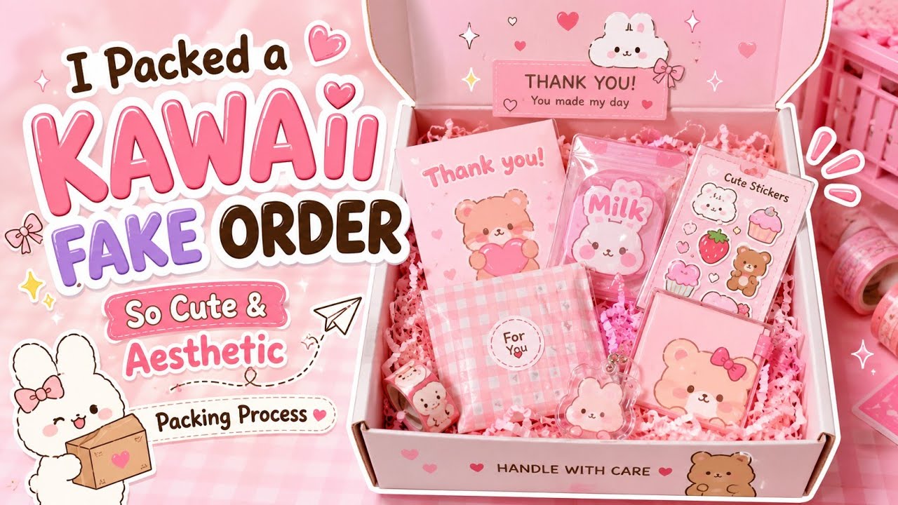 I Packed a Kawaii Fake Order 📦 So Cute & Aesthetic Packing Process 💗 # ...
