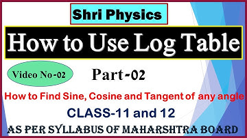 How to find Sine Cosine and Tangent of any Angle | Logarithmic Table |Shri Physics