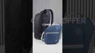 Backpack for men with one side shoulder bag combo 🔗 link in description