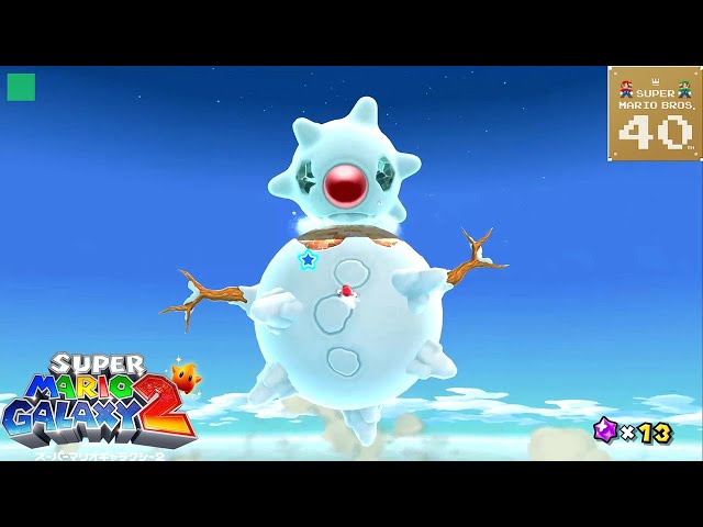 ホワイトスノーギャラクシー】溶岩池の クッパ雪像 赤ハナのスノーキー
