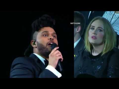 Adele's reaction to The Weeknd Grammy performance