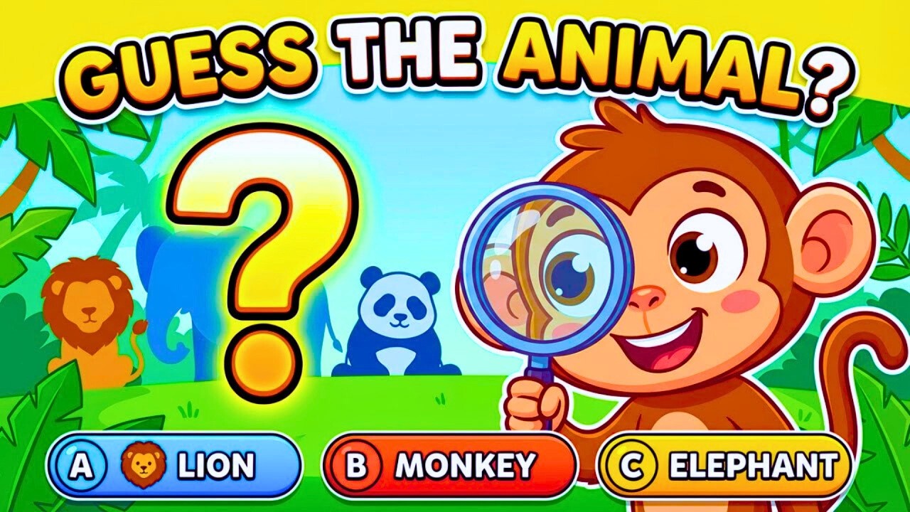 Guess the Animal Shadow Quiz for Kids 🐾  25 Fun Preschool Questions