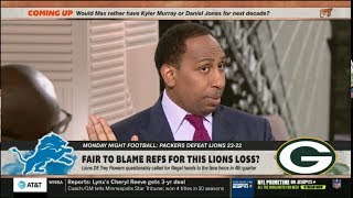 Espn first take | stephen a. smith report: packers def. lions 23-22;
aaron rodgers: 283 yds, 2 td, 1 ind
--------------------------------------- - please sub...