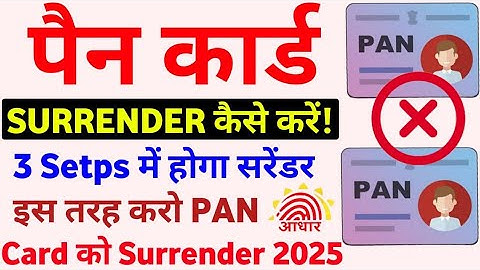 Pan Card Surrender Online Kaise Kare 2025-26 I Pan Card Surrender Online