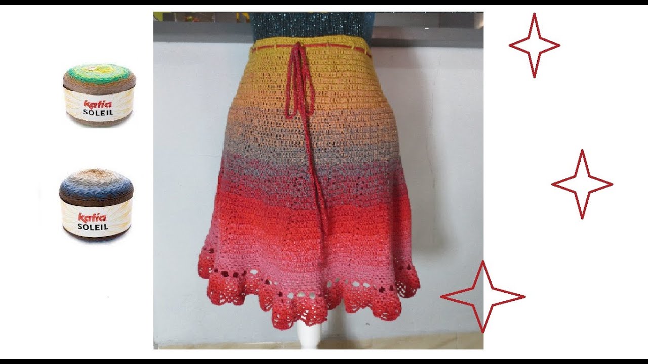 Cordón a crochet para falda paso a paso