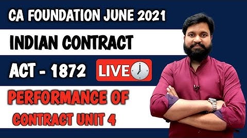 CA Foundation Business Law Performance Of Contract Unit 4