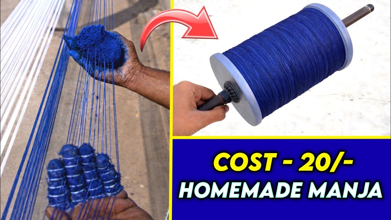 How to make manja at home , ab ghar per asani se range dori