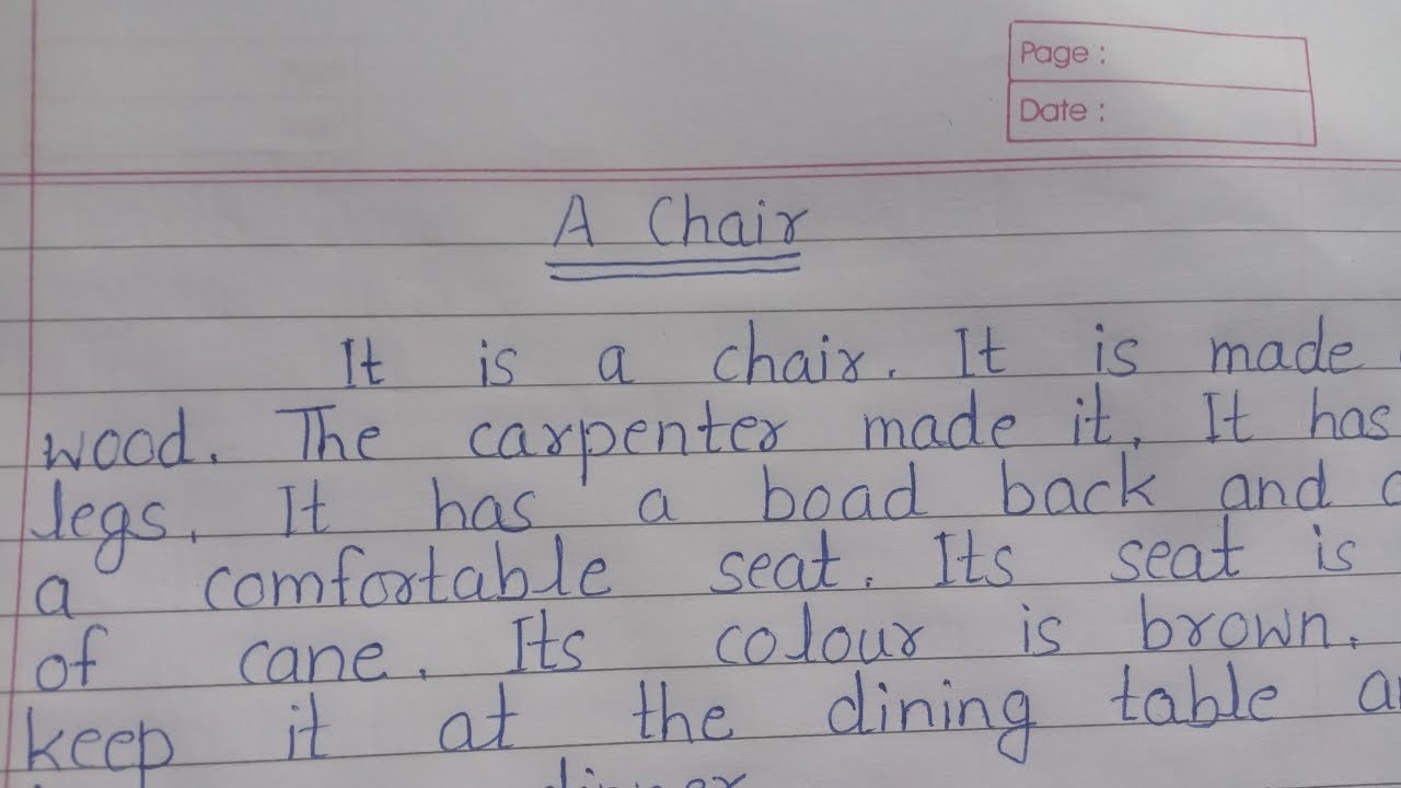 chair essay for class 1