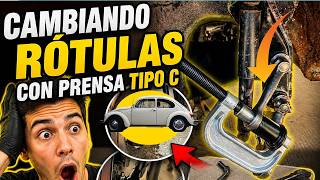 Instalando las rotulas del vocho con prensa Tipo C sin retirar brazos / De Tocho Morocho
