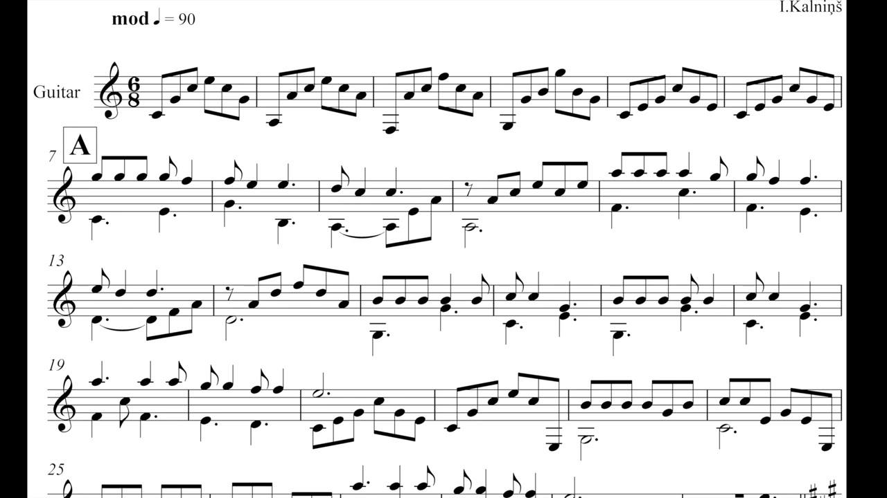 Pilsētā kurā piedzimst vējš  ģitārai  PDF