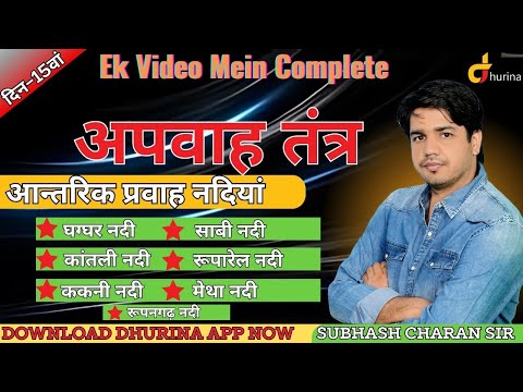 Rajasthan Geography Drainage System Day 15 A Video Rivers Complete By Subhash Charan Sir