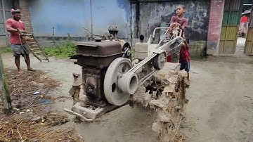 Smart Driver VS Power Tiller Video // Power tiller tractor with rotavator in mud