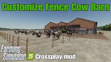 Customize Fence Cow Barn / FS25 crossplay mod