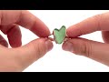 Green Elongated SG Heart Split Band Ring Size 9
