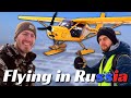 Light aircraft flying in Russia